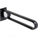 HELP: Foldable grab bar U-shaped, 620 mm, aluminium, black, without cover