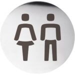 HOME: Табличка – Для женщин и мужчин, круг, блеск