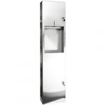 Paper towel dispenser with waste bin, stainless steel, polished