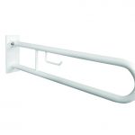 HELP: Salokāms U formas rokturis ar TP turētāju, 750 mm, balts, ar vāku