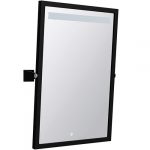 HELP: Tilting mirror with LED lighting, touch sensor, 400 x 600 mm, black