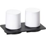 ORGANIC BLACK: Double soap dispenser, 2x200 ml, plastic