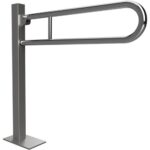 HELP: Salokāms U veida rokturis, stiprināms pie zemes, 750 mm, nerūsējošais tērauds, pulēts, ar vāku