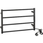 Электрический полотенцесушитель 560x370x90 мм, 63W, нержавеющая сталь, черный