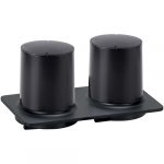 ORGANIC BLACK: Double soap dispenser, 2x200 ml, stainless steel, plastic, black