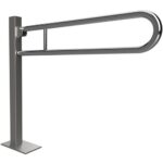 HELP: Salokāms U veida rokturis, stiprināms pie zemes, 850 mm, nerūsējošais tērauds, pulēts, ar vāku