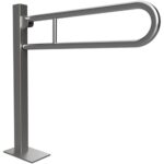 HELP: Salokāms U veida rokturis, stiprināms pie zemes, 750 mm, nerūsējošais tērauds, pulēts, ar vāku
