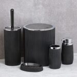 HOME: Set of bathroom accessories (5 pcs.), black