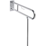 HELP: Oткиднoй U-oбpaзный пopучeнь с ножкой и держателем ТБ, 813 мм, с крышкой, нерж. сталь, шлиф