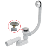 Bath CLICK/CLACK waste and trap, metal A505CKM Alca