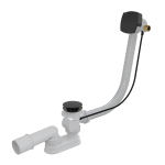 Bath pop-up waste and trap, with overflow filler, A564 black matt Alca