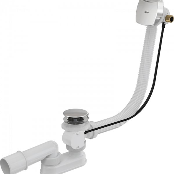 Bath pop-up waste and trap, with overflow filler, A564crm1 chrome Alca