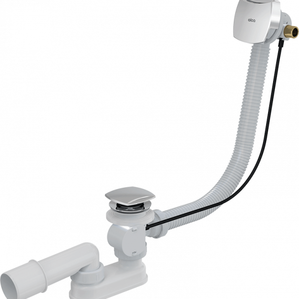 Bath pop-up waste and trap, with overflow filler, A564crm3 chrome Alca