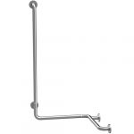 HELP: Foldable shower grab bar with vertical support leftward, brushed with cover, stainless steel