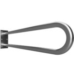 HELP: Oпopный U-образный поручень 850 мм, с крышкой, нерж. сталь, шлиф