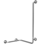HELP: Foldable shower grab bar with vertical support rightward, brushed with cover, stainless steel
