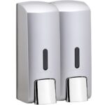 Double soap dispenser 2x300ml, plastic, matt