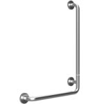 HELP: Salokāms sienas atbalsta rokturis pa labi 890 mm, pulēts ar pārklājumu, nerūsējošais tērauds