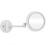 WHITE: Cosmetic mirror with LED lighting, ø 200 mm