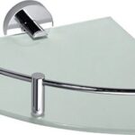 OMEGA: Corner glass shelf with rail