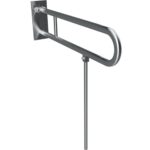 HELP: Salokāms U formas rokturis ar atbalsta statīvu 813 mm, nerūsējošais tērauds, pulēts, ar vāku