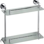 OMEGA: Double glass shelf with rail, 400 mm