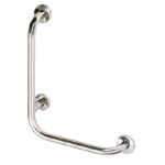 HELP: Wall support grab bar leftward, 680 mm, brushed, with cover, stainless steel