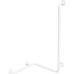 HELP: Dušas rokturis ar vertikālu atbalstu labajā pusē, balts, bez pārsega