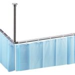 Stūra dušas aizkara turētājs, 1400x1400 mm, nerūsējošā tērauda, pulēts