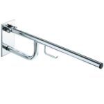 HELP: Foldable grab bar with TP holder 850 mm, stainless steel, polished, with cover