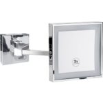 Cosmetic mirror with LED lighting, 200 × 200 mm