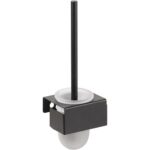 LIVING: Wall mounted toilet brush holder, stainless steel, black