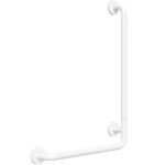 HELP: Salokāms sienas atbalsta rokturis, pa labi, 890 mm, balts ar vāku