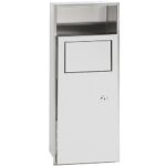 Iebūvēta atkritumu tvertne ar uzglabāšanas plauktu, nerūsējošā tērauda, matēta