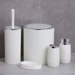 HOME: Set of bathroom accessories (5 pcs.), white