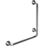 HELP: Складной поручень для душа с крышками 680 мм, правый, нерж. сталь, глянец