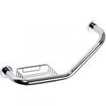 Grab bar angled with soap dish, 45°, stainless steel, polished