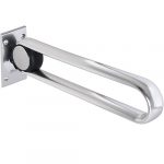 HELP: Foldable grab bar U-shaped, 620 mm, aluminium, polish, with cover