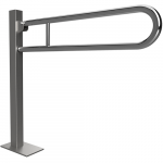 HELP: Откидной U-образный поручень, крепление к земле, 813 мм, с крышкой, нерж. сталь, глянец