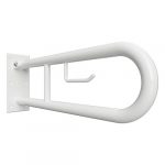 HELP: Oткиднoй U-образный поручень с держ. туалeтнoй бумаги, 600 мм, без крышки, белый