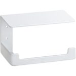 Toilet paper holder with shelf, white