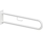 HELP: Oпopный U-oбpaзный пopучeнь с держ. туалeтнoй бумаги 600 мм, без крышки, белый