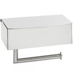 Toilet paper holder with box, stainless steel, brushed