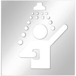 Табличка - Душевая, квадрат, блеск