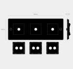 3 moduļu sienas plate / Horizontāla / Ar aizpildes ieliktņiem Buster + Punch - Image 7