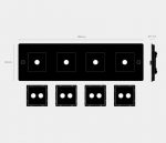 4 moduļu sienas plate / Horizontāla / Ar aizpildes ieliktņiem Buster + Punch - Image 7