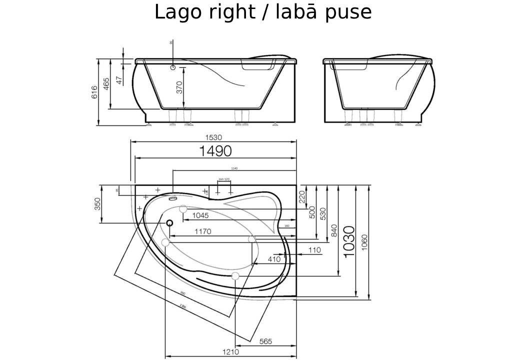 LAGO-right Lago Bathtub Vispool - Image 7