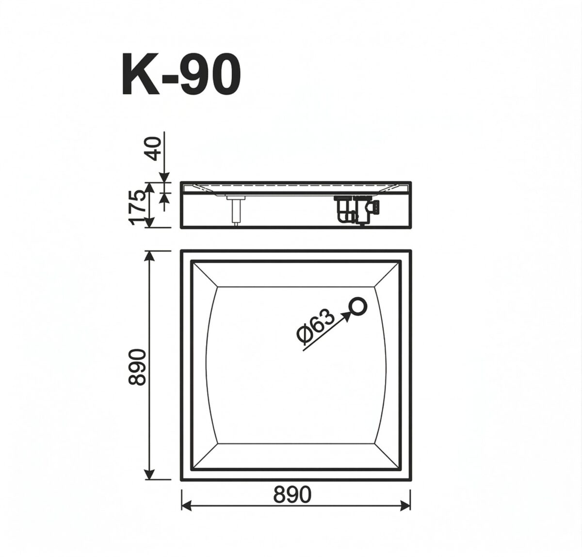 Shower tray K-90 - Image 2