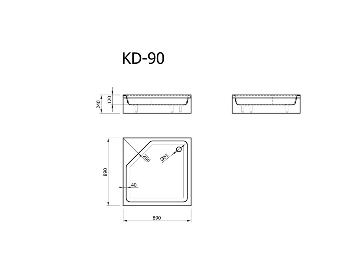 Shower tray KD-90 - Image 2