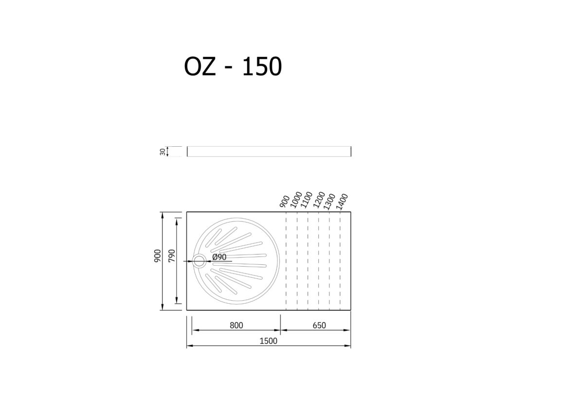 Shower tray OZ-150 - Image 2